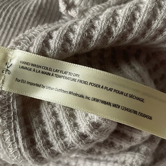 Free People One Scout Waffle Knit Shirt Jacket XS Lilac Oversized Boho Lagenlook - Picture 6 of 8